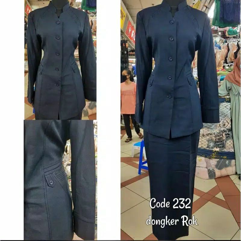 Setelan balzer navy dongker seragam guru baju seragam kantor baju seragam guru