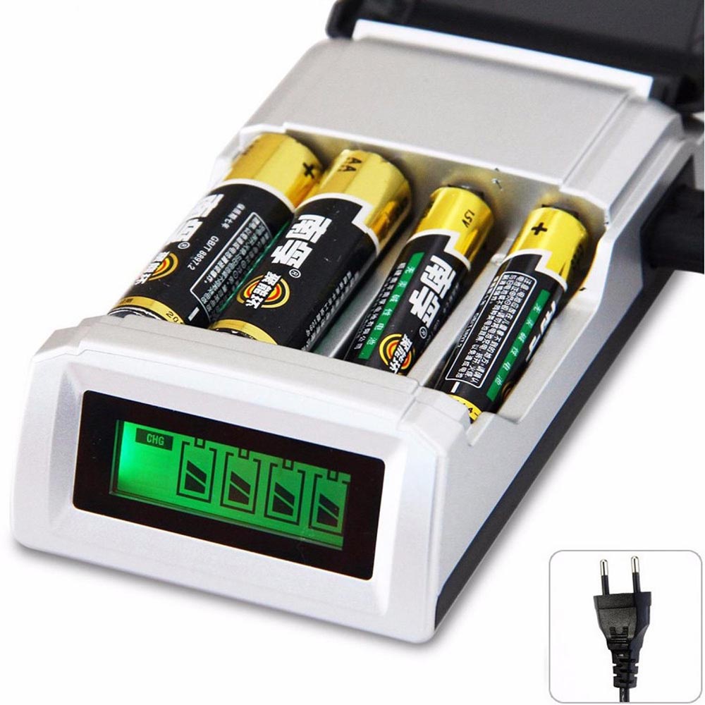 Cas Baterau AA AA Smart Intelligent LCD 4 Slot Charger Baterai for AA AAA NiMh NiCd - C905W Original Taffware