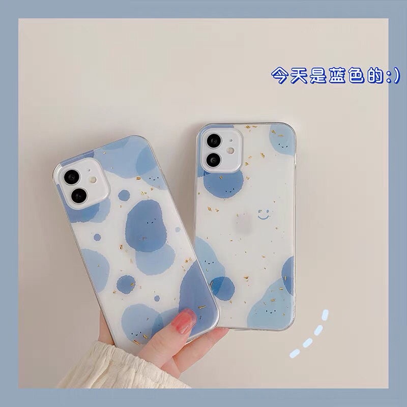 Pola Batu Biru Casing Ponsel IPhone 12 13 11 Pro Max X Xs Max Xr 7 8 Plus Lbxl