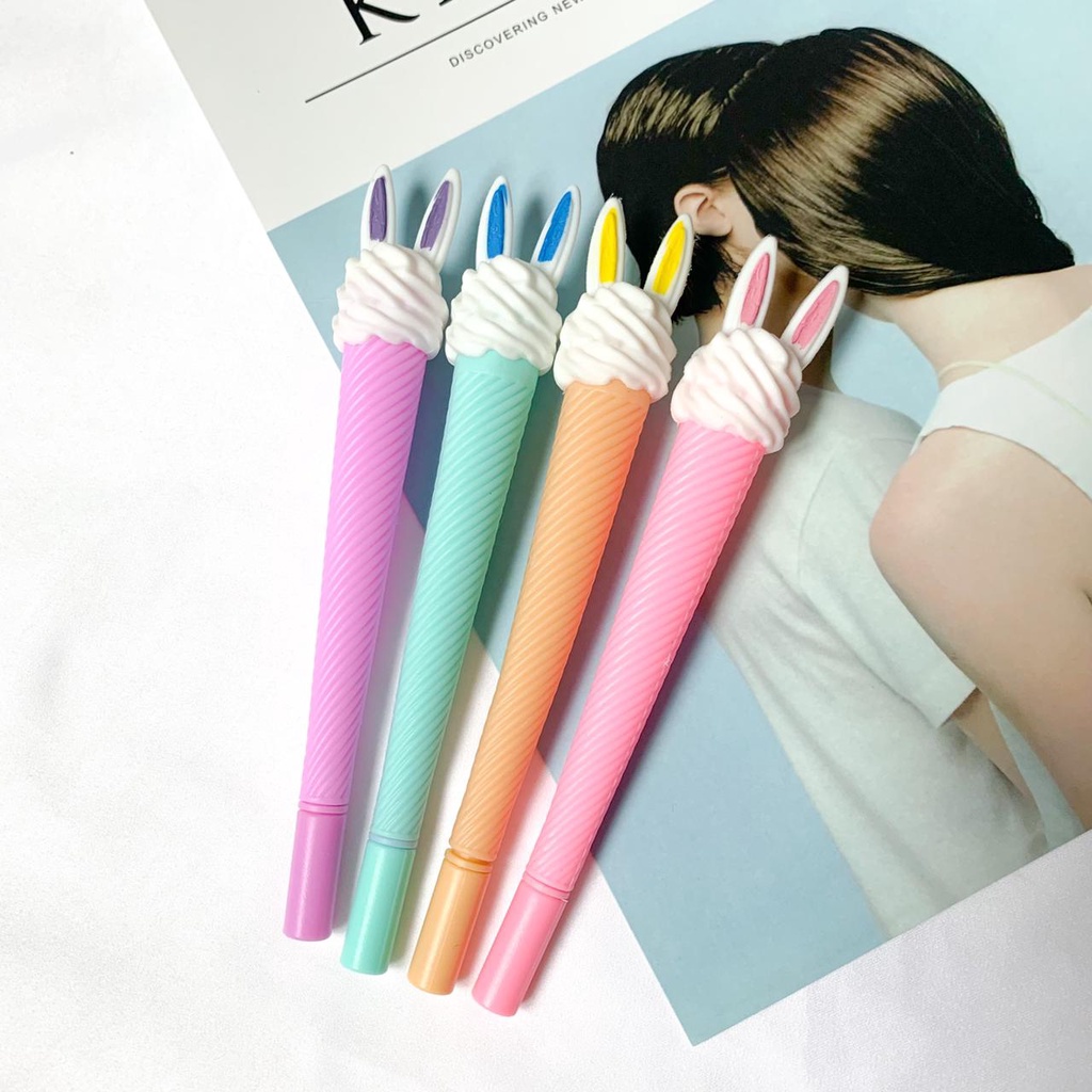 PULPEN ES KRIM BUNNY KELINCI IMUT LUCU PEN GEL ICE CREAM RABBIT IMPORT HARGA TERMURAH BEST QUALITY