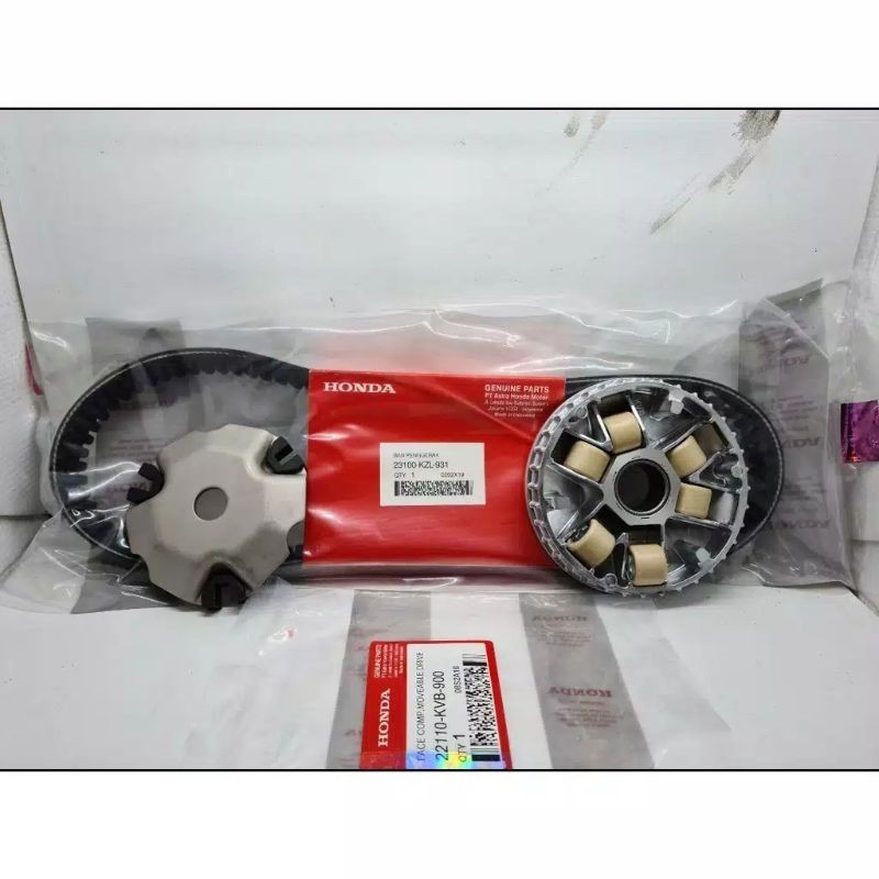 KDM_24 paket vanbelt v belt vbelt rumah roller beat fi vario 110 scoopy spacy v-belt KZL plus rumah roller KVB assy