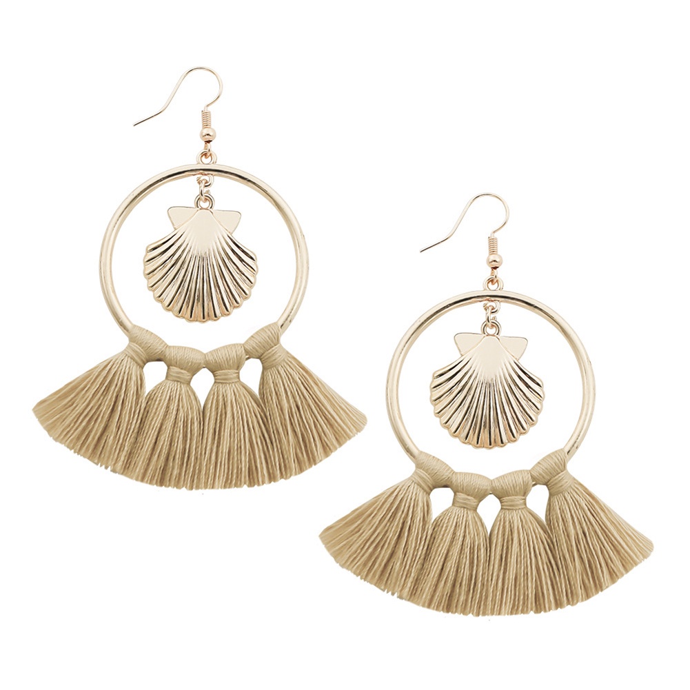 Hu Hu Hu Hu Hu Alat Bantu Pasang Kacamata♡ Anting Kait Gantung Statement Wanita Desain Lingkaranrumbai Gaya Bohemian Untuk Hadiah