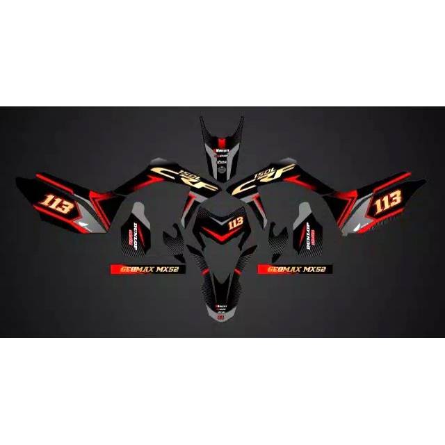 Decal Honda CRF Black Silver
