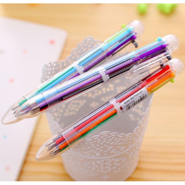 Stationery Polpen Pulpen Bulpen Bolpoin Bolpoint Pena Gel Warna Warni 1 Set 6 In 1 Alat Tulis Sekolah Kantor Murah GMALL ST0011