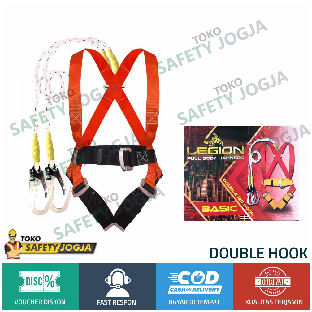 Sabuk Pengaman Panjat Tebing / Body Harness / Belt Safety Legion Double Hook