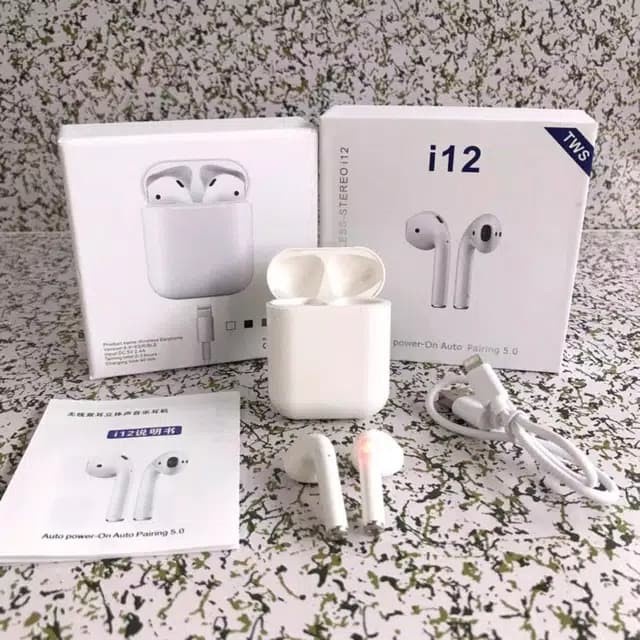 HEADSET I12 TWS - EARPHONE BLUETOOTH I12 TWS WIRELESS HIGH QUALITY