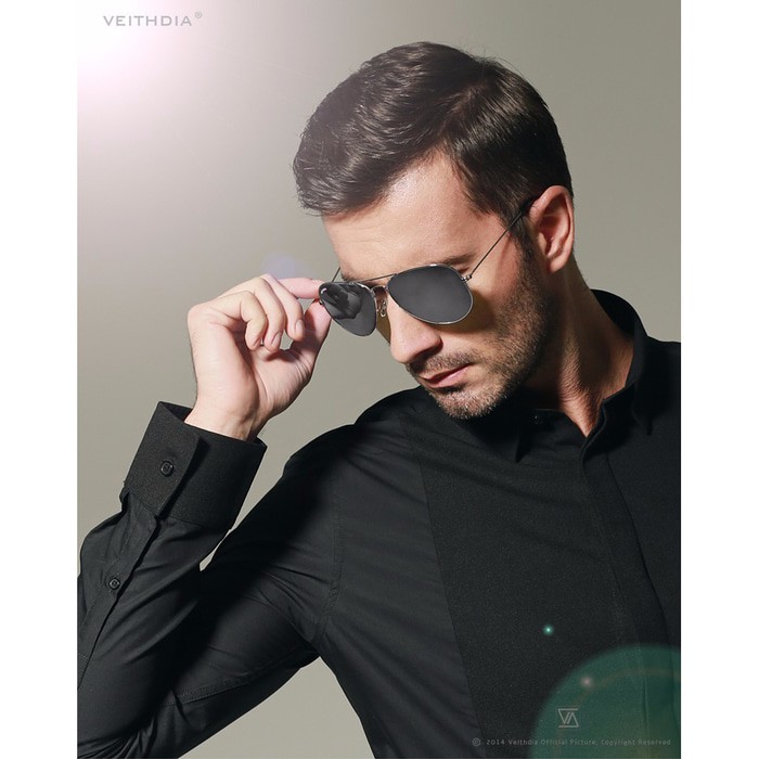 Veithdia Kacamata Pria Aviator UV Polarized Ori