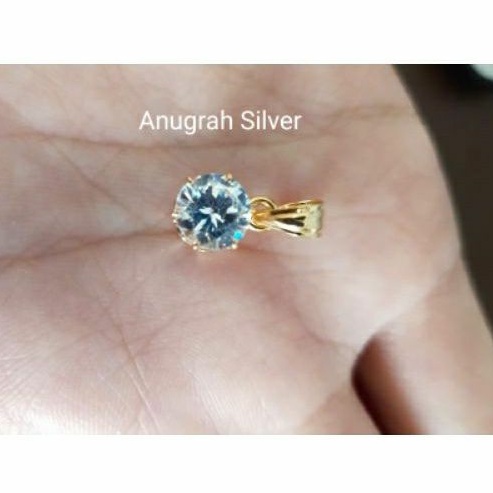 (COD)Liontin desy/buah kalung model desy warna rose gold mata zircon putih kilau perak asli 925/Silver 925 lapisan emas kuning murni!!!