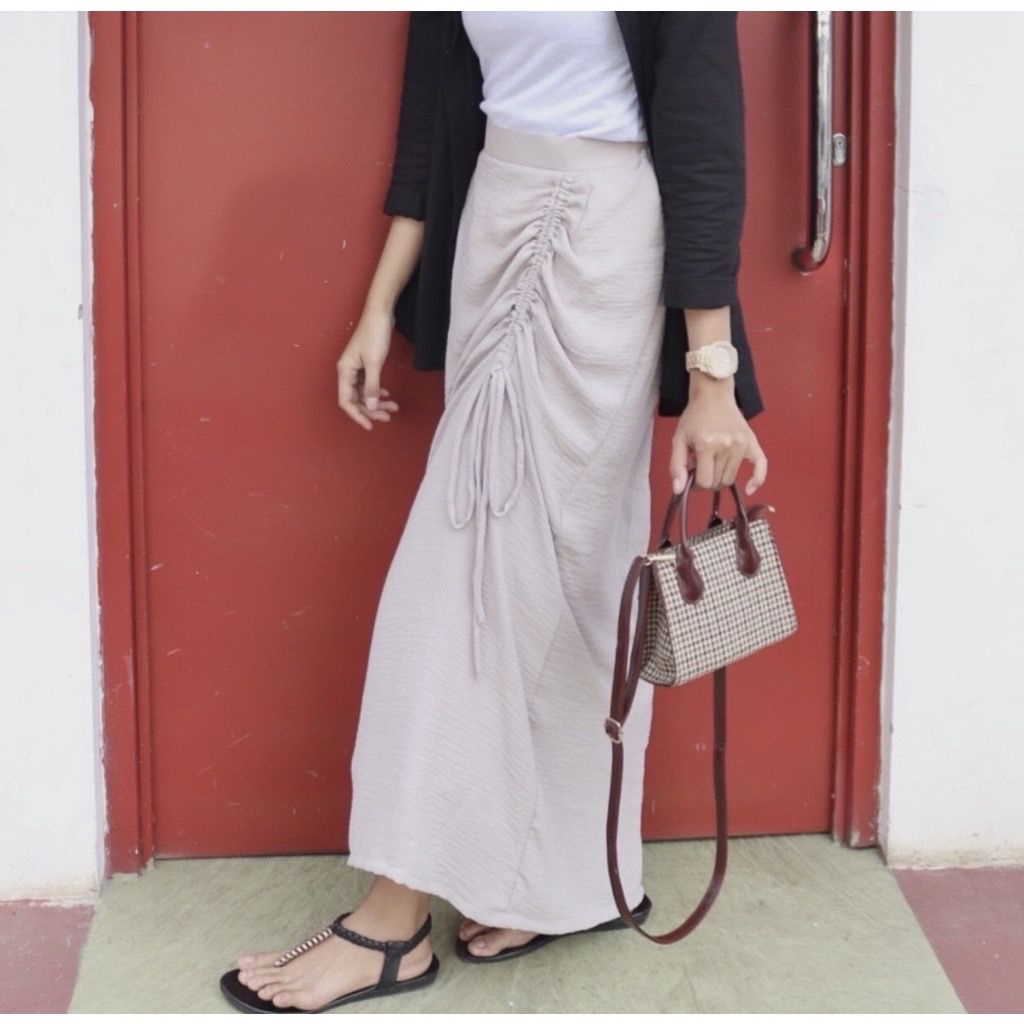 BEFAST - ZEC OOTD Rok Serut YEONHE / Tamara/Josep Skirt-Rok Serut Casual / Rok Casual / Rok Serut Trendy / Rok Kondangan Kekinian Remaja Wanita / Rok Pesta / Fashion Wanita Viral Di TikTok