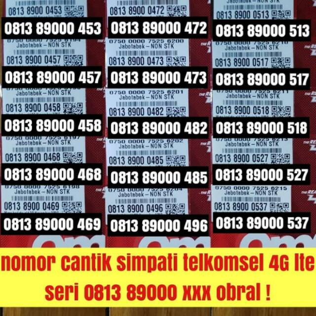 No Cantik Kartu Perdana Simpati Telkomsel 4G - Simpati