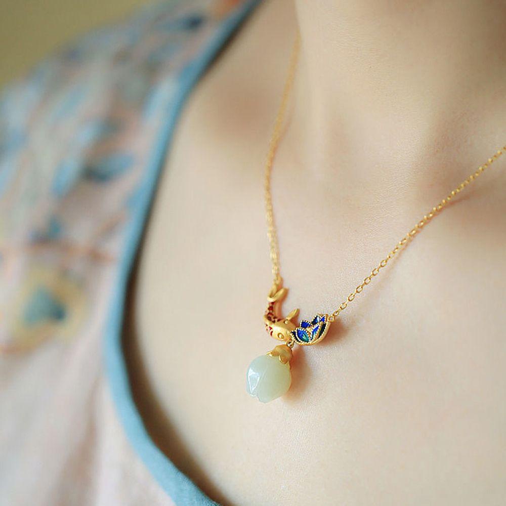 Mxbeauty Woman Kalung Elegan Sederhana Untuk Anak Perempuan Liontin Bunga Lotus Ins Perhiasan Leher