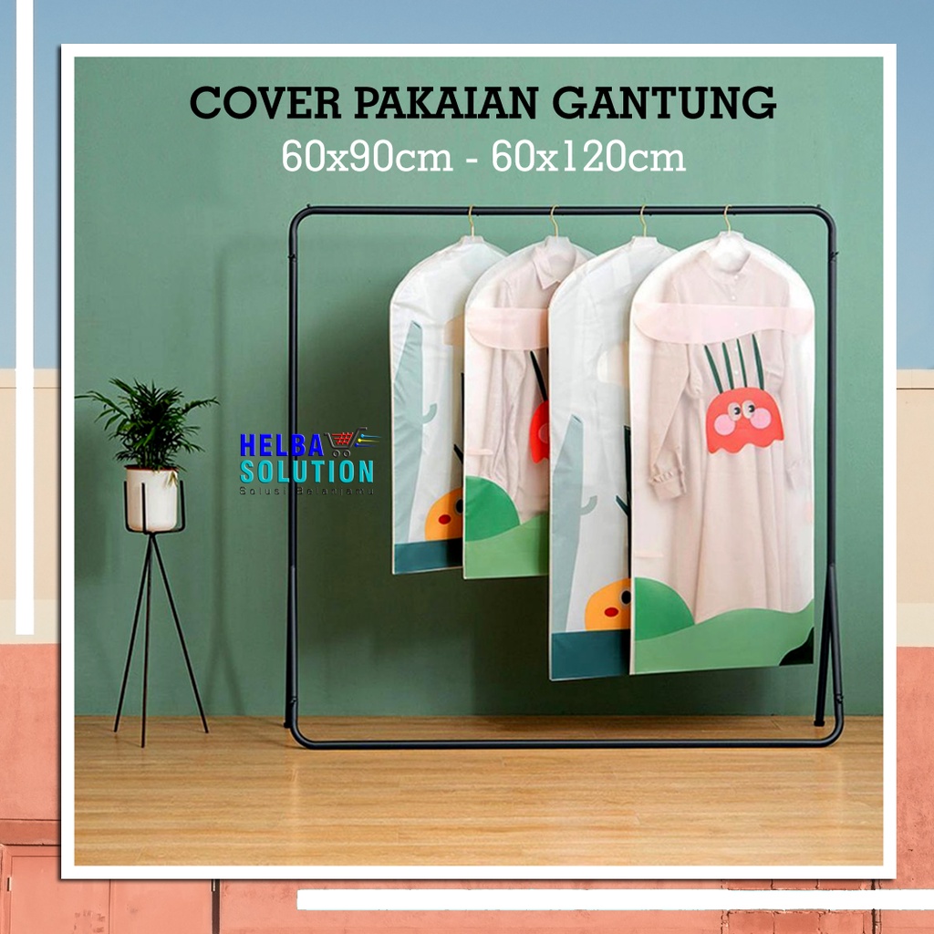 COVER Pelindung Pakaian Baju Dress Gamis Jas Gantung Anti Debu Bahan Plastik Peva Dust Cover