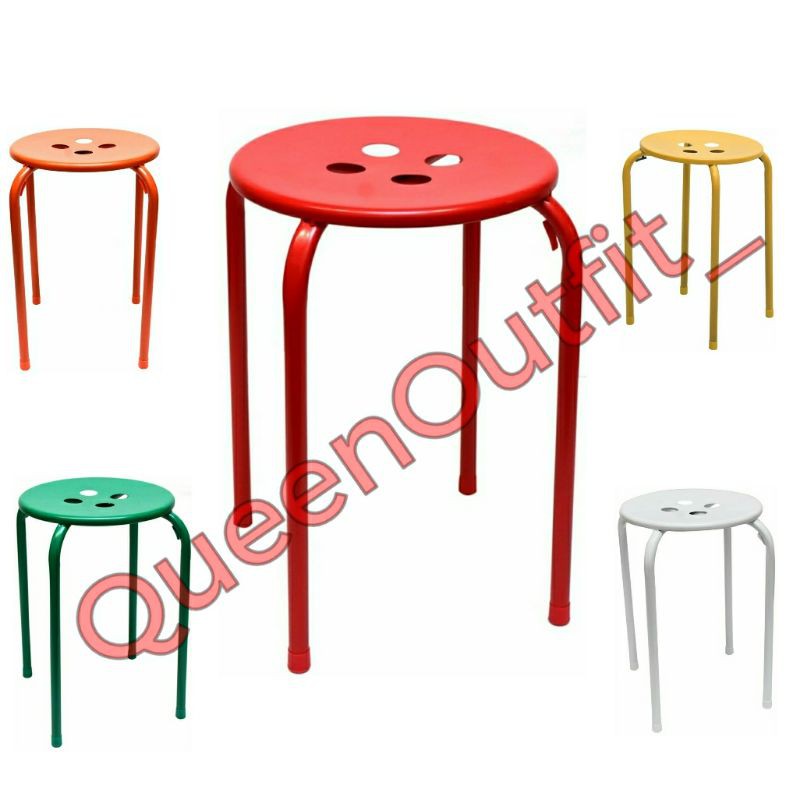 Informa Bangku Besi Metal - Outdoor Indoor Cafe Restoran Kantor Kelas Sekolah Kursi stool Hitam bar