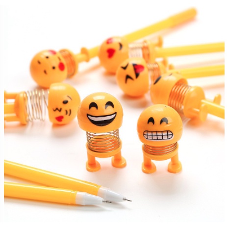 pulpen gel orange emoji emoticon lucu goyang