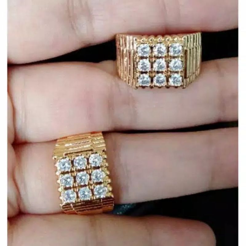 Cincin Cowok Rolexx titanium like lapis emas anti karat / Cincin Pria titanium Best Seller