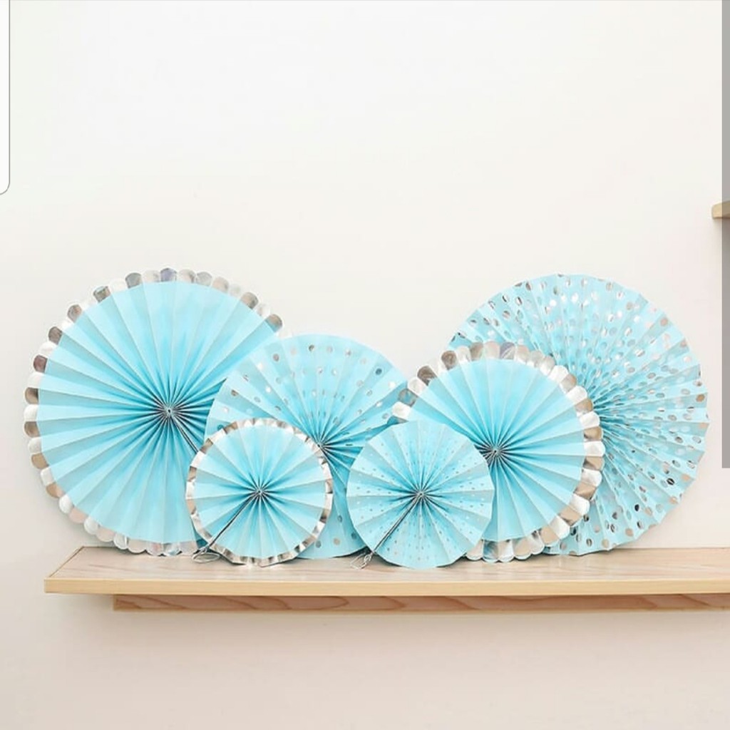 

Paper Fan set / paperfan flower Lis gold/silver