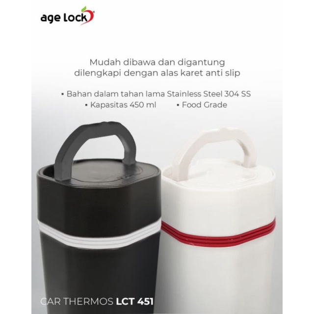 electric car thermos AGE LOCK LCT 451 - termos air panas rechargeable