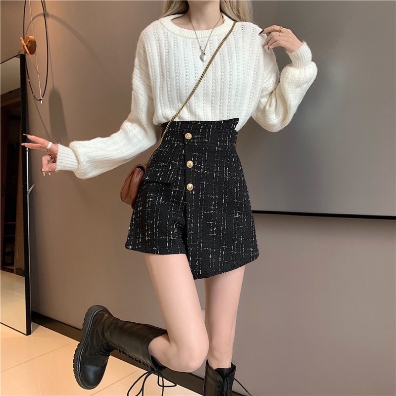 CELANA ROK PENDEK SKORT TWEED  WANITA MX614