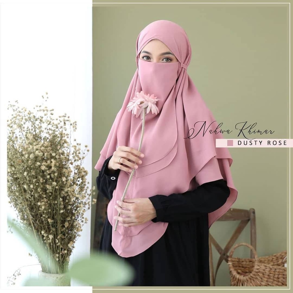 2 in 1 Bergo Jasmine Khimar Syari / Khimar Jumbo / Jilbab Khimar Tali