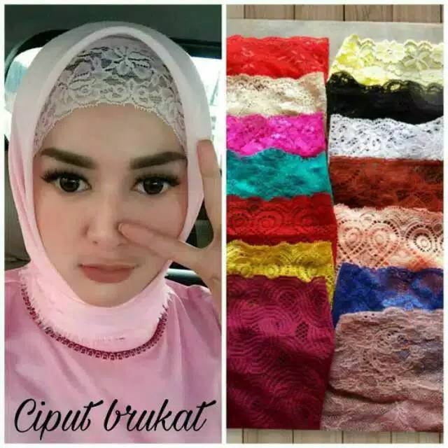 Ciput Bandana Renda/ inner Bandana Renda / Inner Brukat Elastik / Brokat