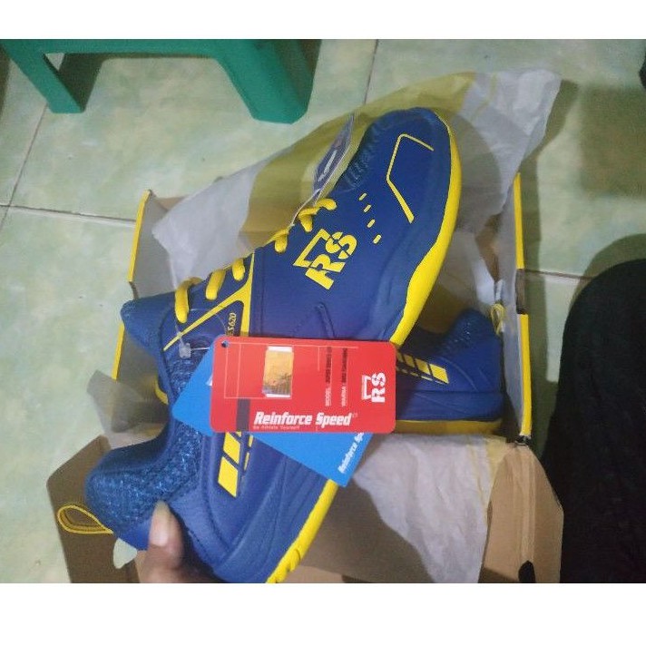 Sepatu badminton pria rs super series 620 biru kuning uk. 43