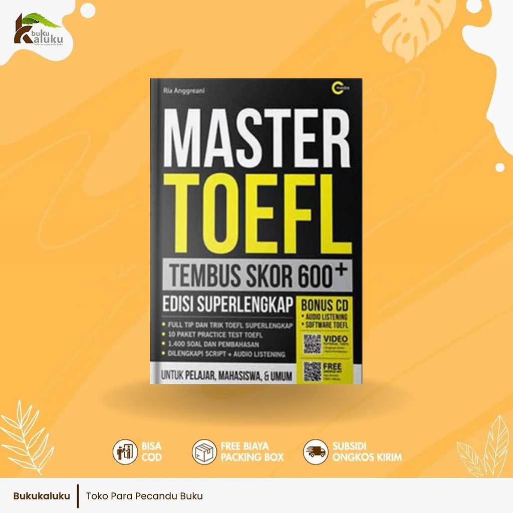 MASTER TOEFL TEMBUS SKOR 600+ (PLUS CD) | PROMO HARDIKNAS 20%-0