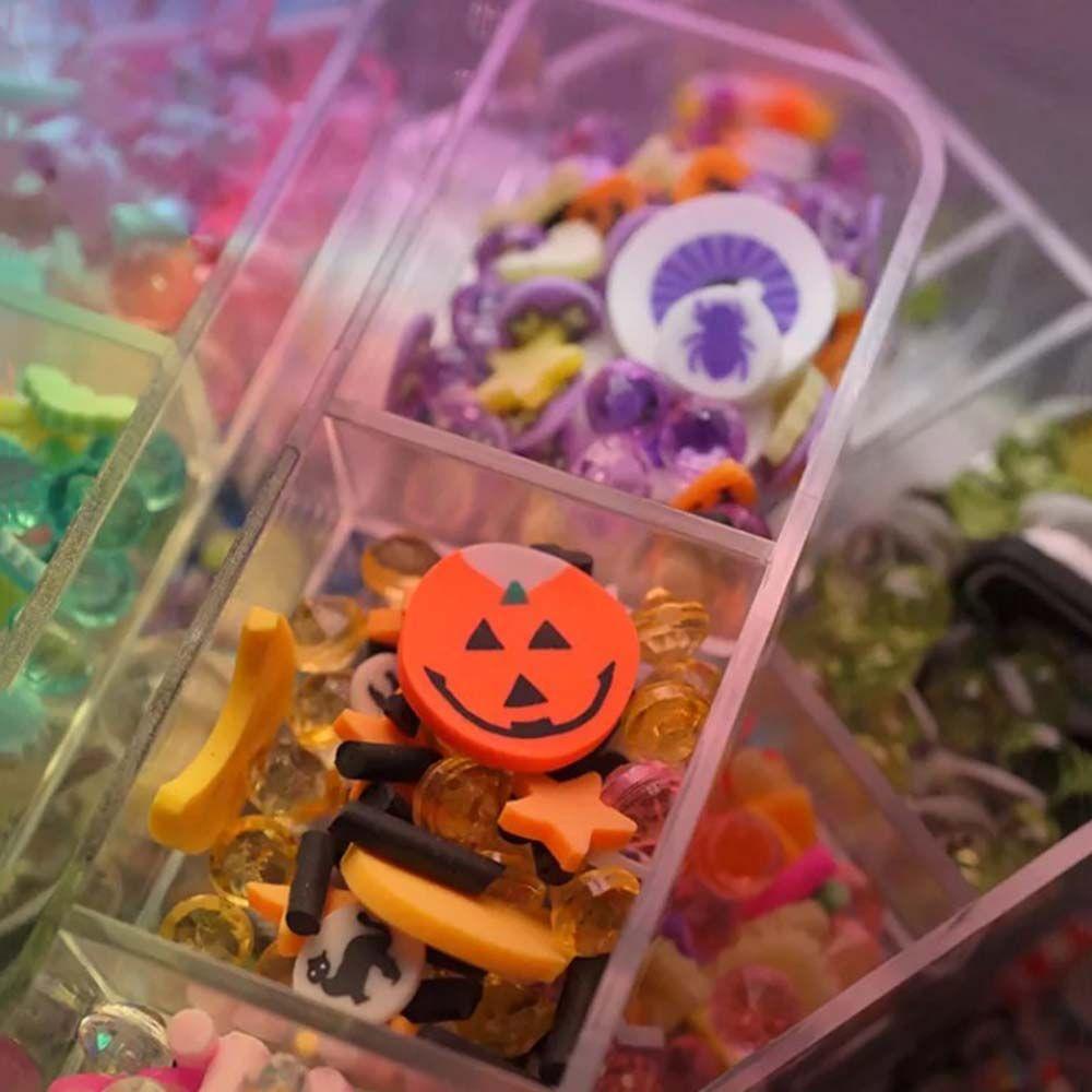 AUGUSTINA Agustina Halloween Dekorasi Kuku 3D Kartun Mata Bat Skeleton Halloween Hari DIY Nail Art Alat