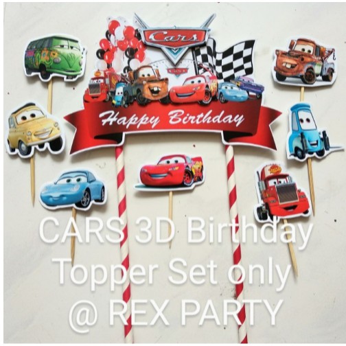 Cars Cake Topper/Topper Kue Cars/Topper Birthday Cars/3D Cake Topper