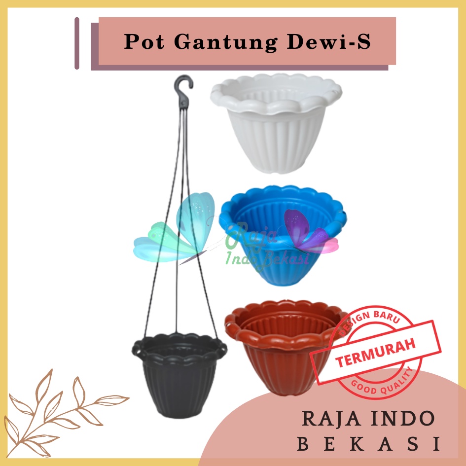 Rajaindobekasi Pot Gantung Dewi S Putih Hitam Merah BataTerracota Terracotta Merah Coklat Biru Hijau Pot Gantung Renda 20 Putih Pot Bunga Gantung Murah Grosir Unik Plastik Putih