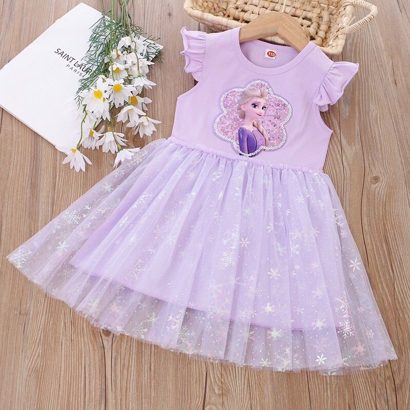 BabyOdette Elsa Dress / Dress Tutu Anak Perempuan / Dress Frozen Anak Cewek