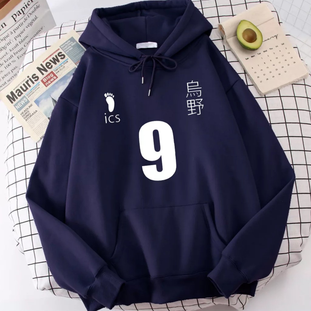 Hoodie Tobio Kageyama Haikyuu Setter Karasuno Anime Manga Kartun Jepang Sweater Hinata ICS Pria