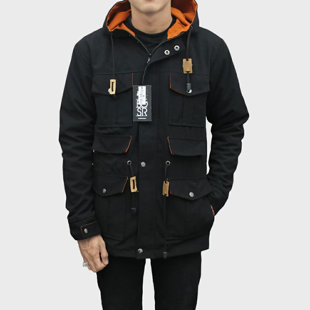 Jaket Parka Hoodie Pocket Zipper BGSR - Jaket Gunung Canvas Premium Tebal / Jaket Gunung Hiking