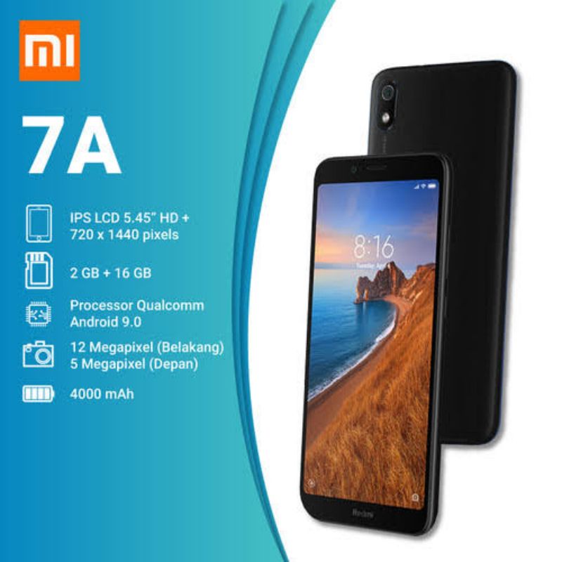 XIAOMI REDMI 7 4/64GB HP baru Android Murah 4000mAh 4G Mobile Phone - Biru, 3gb+32gb
