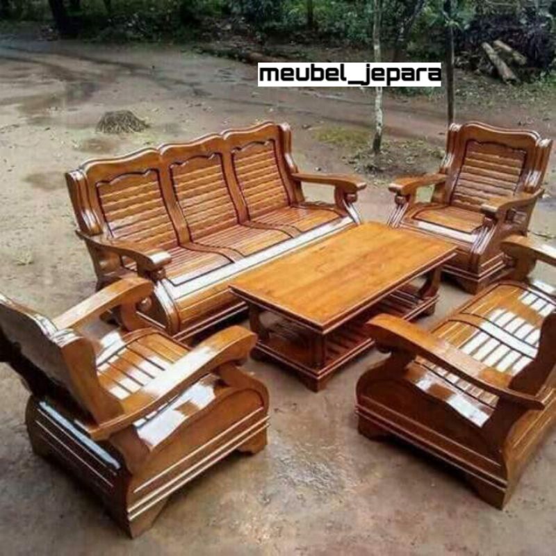 KURSI TAMU MODEL GAJAH KAYU JATI TUA/FURNITURE JEPARA