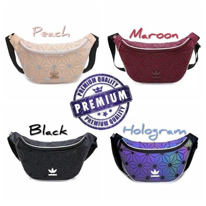 Tas selempang pria/wanita Tas pinggang waist bag Adidas 3D isseymiyake - Hitam