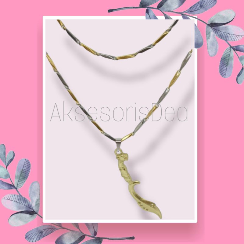 [COD] KALUNG TITANIUM BANDUL KUJANG GOLD SILVER / KALUNG PRIA WANITA