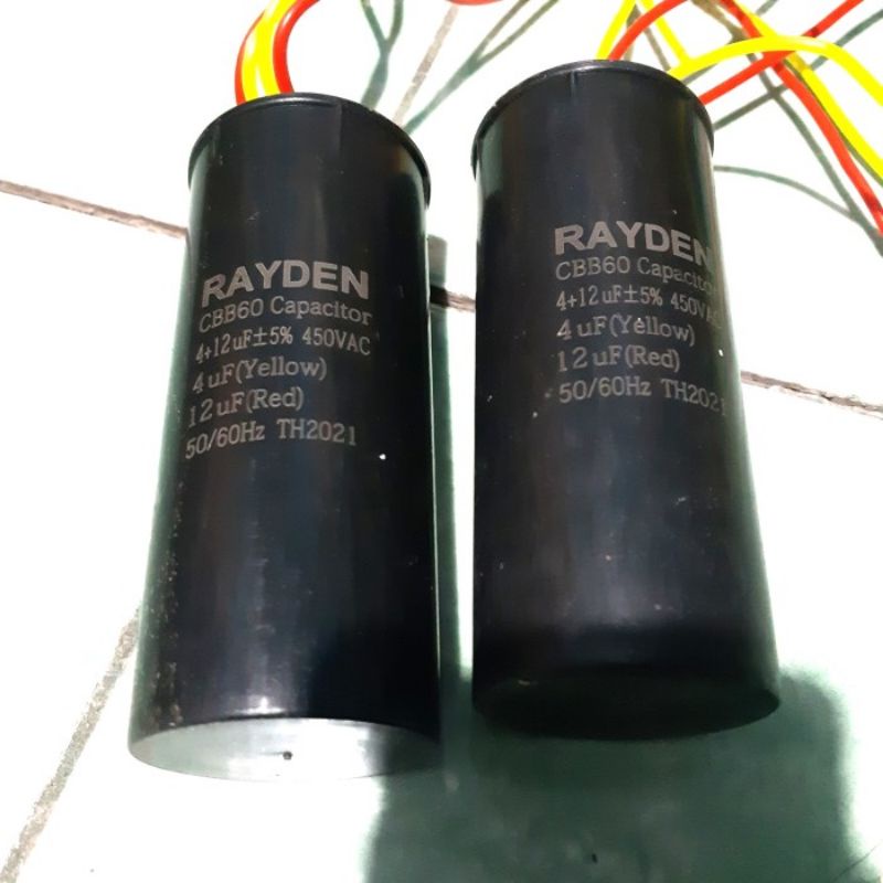 Kapasitor mesin cuci 4 uF + 12 uF / capacitor 4+12 micro