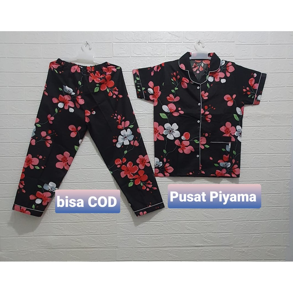 BAJU TIDUR WANITA KARAKTER CP / PIYAMA MOTIF KARAKTER / PIYAMA KARAKTER LUCU / BAJU TIDUR CEWEK-SAKURA ROSE HITAM