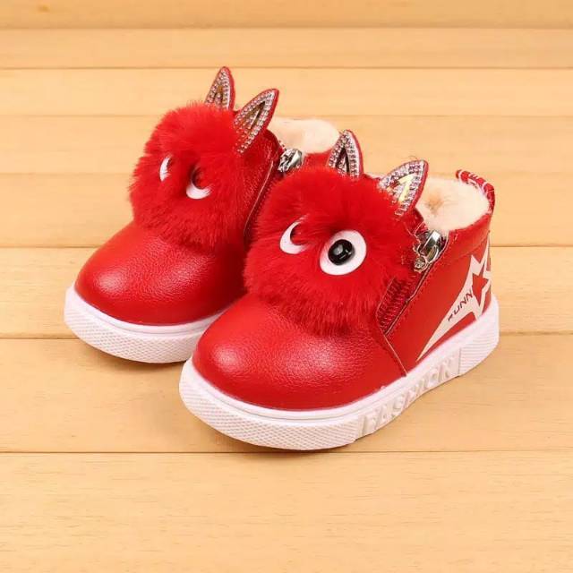 Sepatu Boot Anak Cewek PomPom Red Rabbit