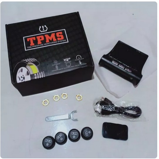 TIRE PRESSURE MONITORING SYSTEM TPMS Pengukur tekanan angin ban Mobil real time tanpa kabel