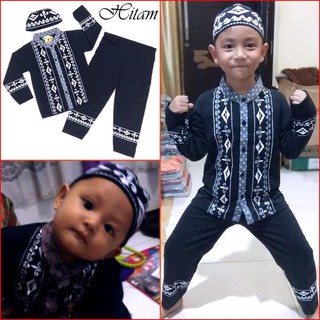  Baju  Koko  Anak HITAM  Pakaian Muslim Anak Keren  MARUNO 