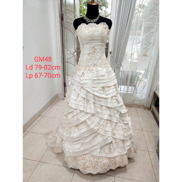 Gaun Pengantin preloved ekor pendek M48