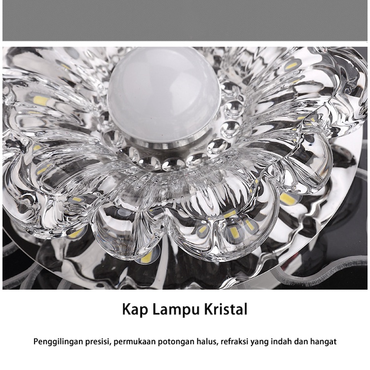 Lampu Plafon LED 220V Bentuk Kotak Kristal Modern Untuk Ruang Tamu(dengan bohlam)