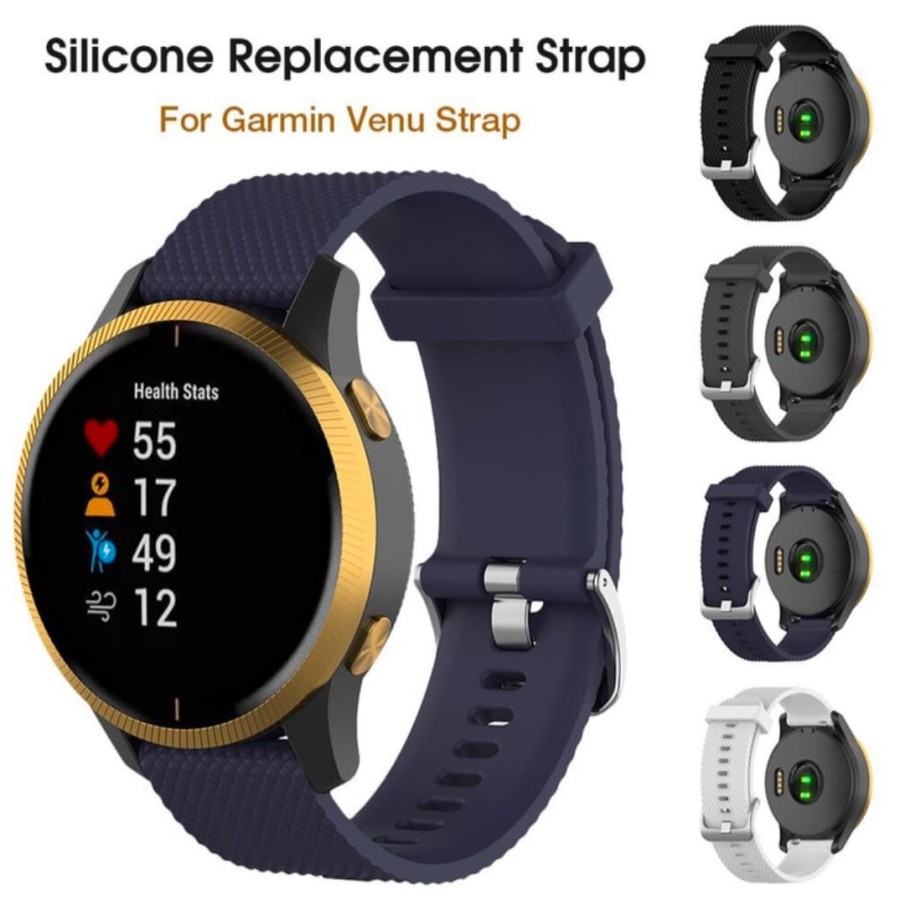 STRAP TALI JAM TANGAN SILIKON RUBBER MODEL GARMIN VENU SMARTWATCH - TALI JAM SILIKON WATCH BAND GARM