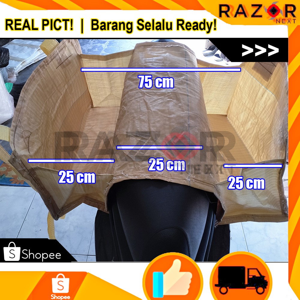 Tas Kurir | Tas Motor | Tas Obrok | Tas Ronjot | Kain Sak Plastik Kuat Awet Ukuran 75 x 60 x 40 cm