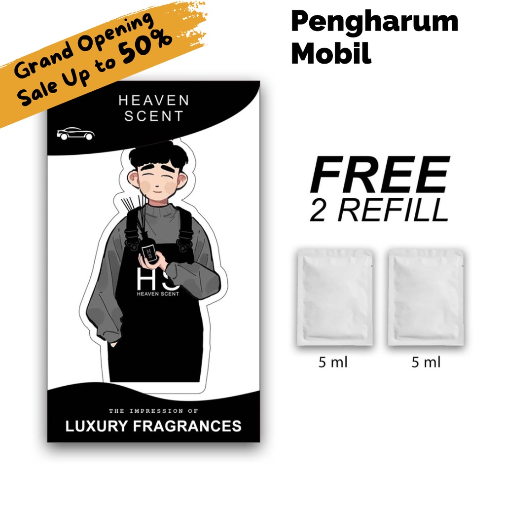 Parfum Parfume Pengharum Pewangi Mobil Gantung HEAVEN SCENT Luxury 10 ml FREE 2 refill - Karakter Lu