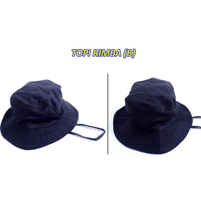 Topi Rimba Outdoor - Jungle hat - Hitam - Army Military - Airsoft
