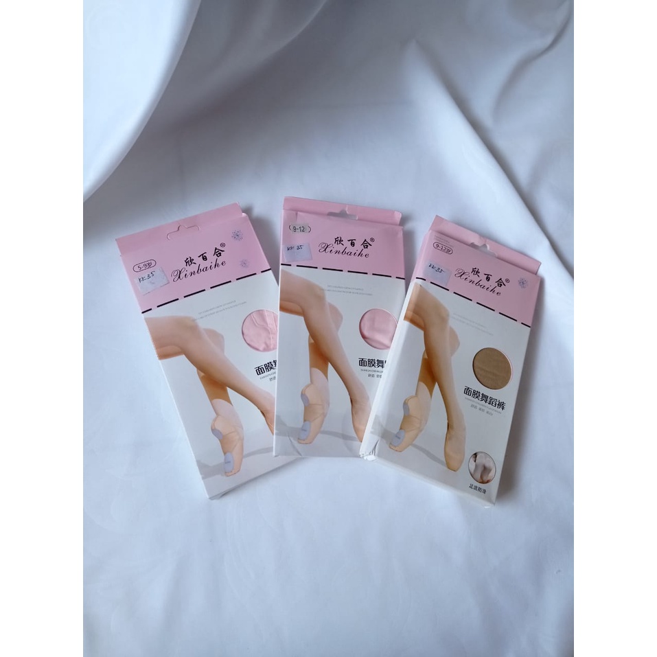 XINBAIHE | Stoking stocking panjang polos hitam pink cream anak tari menari pentas ballet