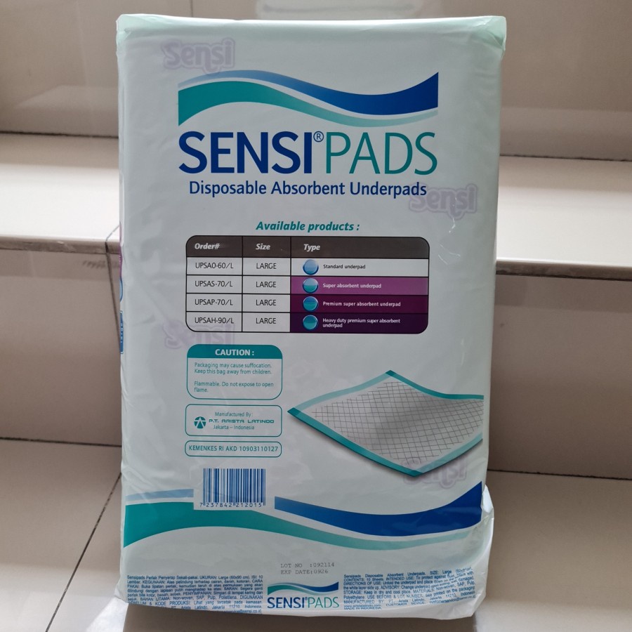 Underpad Sensi Sensipads Underpads 60x90 Perlak Under Pad Sensi Pads Alas Popok