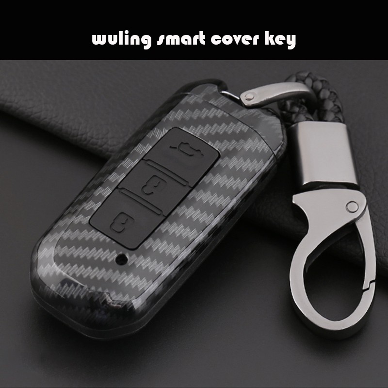 Cover Carbon Casing SmartKey Keyless Kunci Mobil Wuling Almaz Cortez